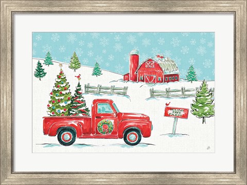 Framed Christmas in the Country I Print