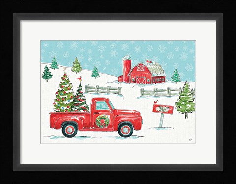 Framed Christmas in the Country I Print