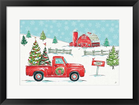 Framed Christmas in the Country I Print