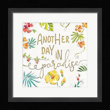 Framed Tropical Oasis VII White Print