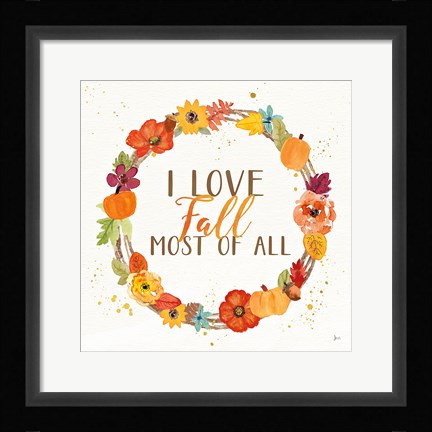 Framed Harvest Wishes I Print