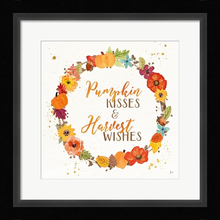 Framed Harvest Wishes II Print
