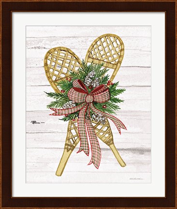 Framed Holiday Sports I on White Wood Print