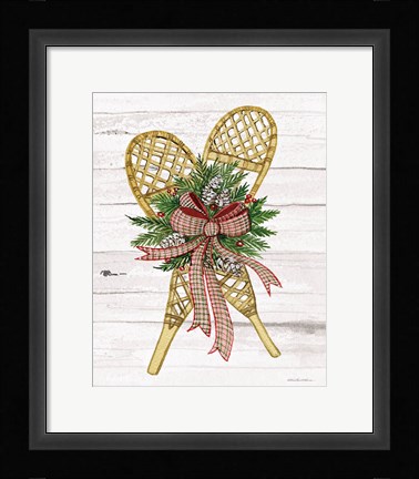 Framed Holiday Sports I on White Wood Print