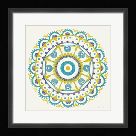 Framed Lakai Circle VI Blue and Yellow Print