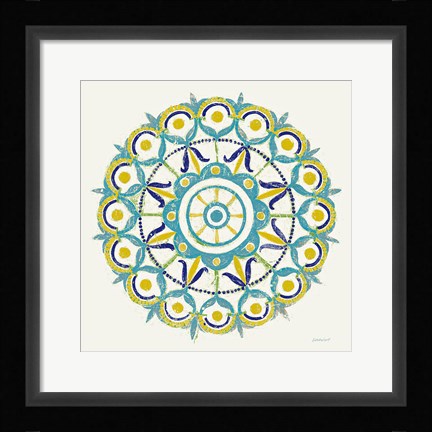 Framed Lakai Circle V Blue and Yellow Print