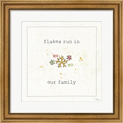 Framed Christmas Cuties V - Flakes Run in Our Family Print