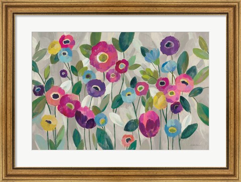 Framed Fairy Tale Flowers V Pink Print