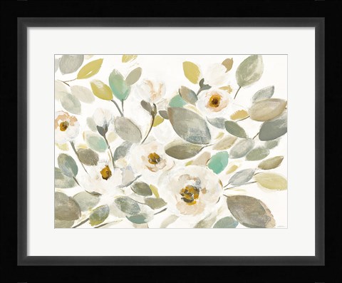 Framed Blooming Branches II on White Print