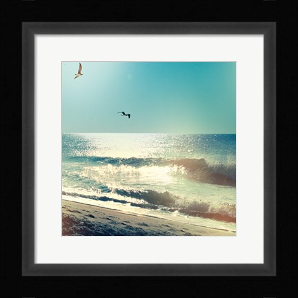 Framed Coastline Waves no Word Print