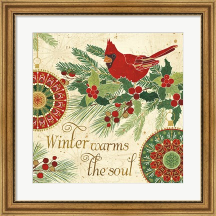 Framed Winter Feathers VI Print