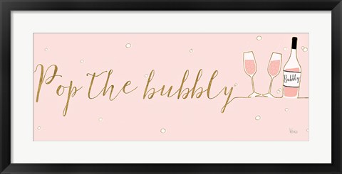 Framed Underlined Bubbly III Pink Print