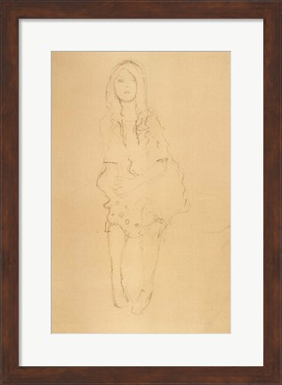 Framed Seated Girl Seen From the Front Print