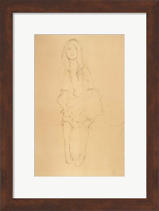 Framed Seated Girl Seen From the Front Print