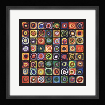Framed Color of Squares Print