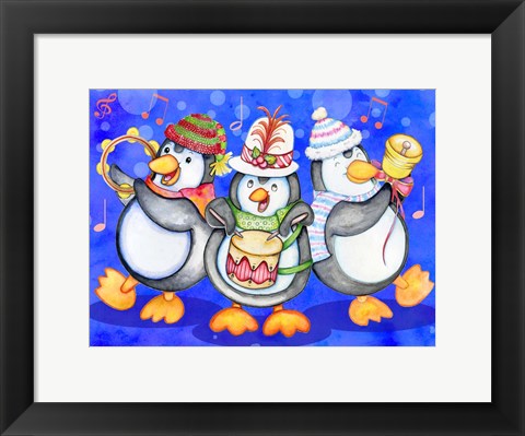 Framed Penguin Percussion Print