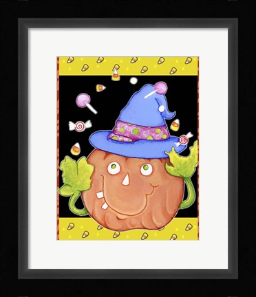 Framed Juggling Pumpkin Print