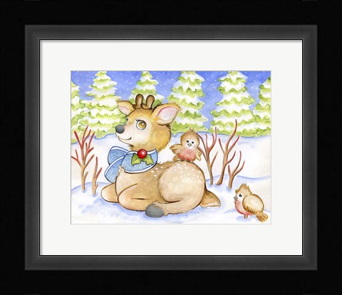 Framed Winter Friends Print