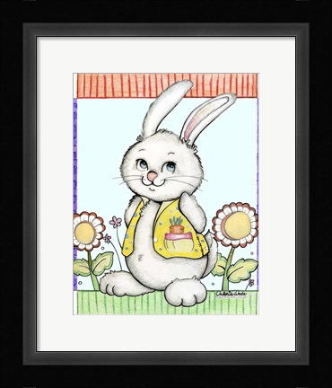 Framed Bunny in Yellow Print