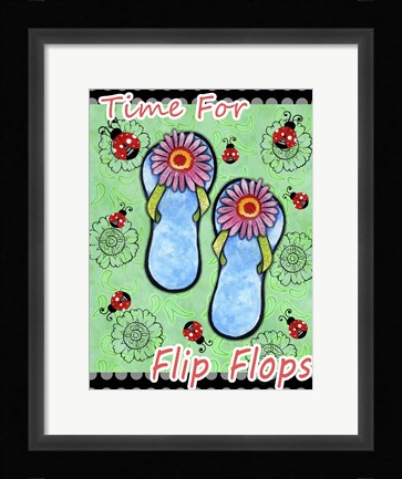 Framed Daisy Flip Flops Print