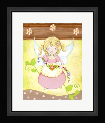 Framed Fairy in my Garden Print