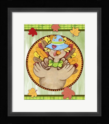 Framed Turkey Scarecrow Print