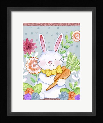 Framed Carrots And Bunny Print