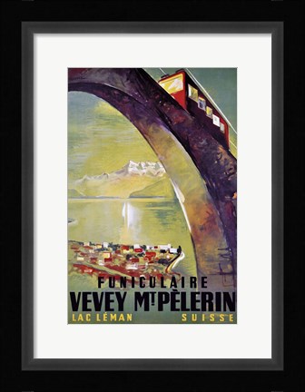 Framed Funiculaire Vevey Mt. Pelerin Print