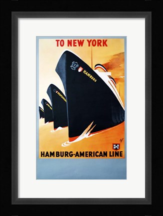 Framed Hamburg American Line Print