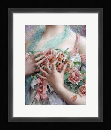 Framed Emile Vernon - The Rose Girl Print