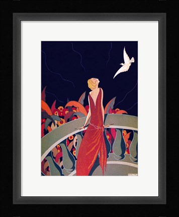 Framed Art Deco Woman 4 Print