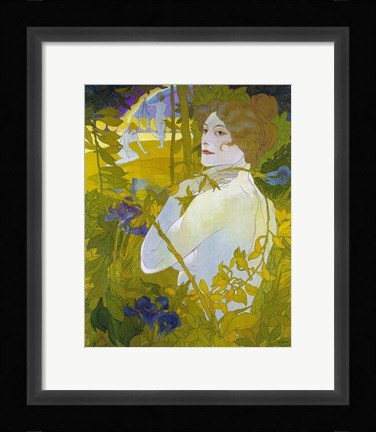 Framed De Feure La Femme A L'iris Print
