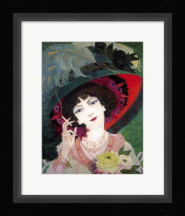 Framed De Feure Smoker Portrait I Print
