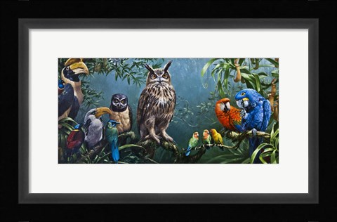 Framed Bird Gathering Print