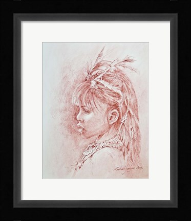 Framed Portrait of a Girl Print