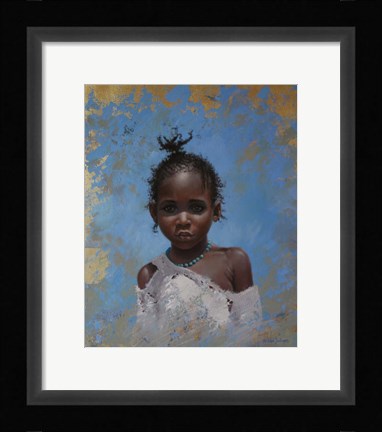 Framed Girl Blue Print