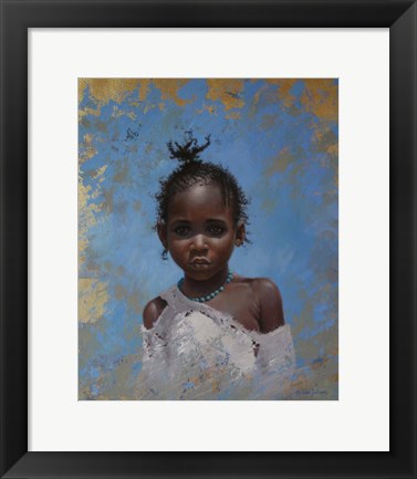 Framed Girl Blue Print