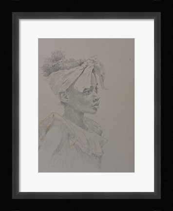 Framed Girl Sketch Print