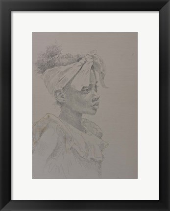 Framed Girl Sketch Print