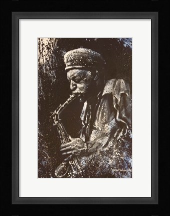 Framed Jazz Player Print