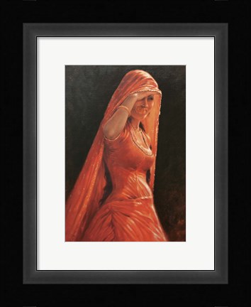 Framed Lady in Red Print