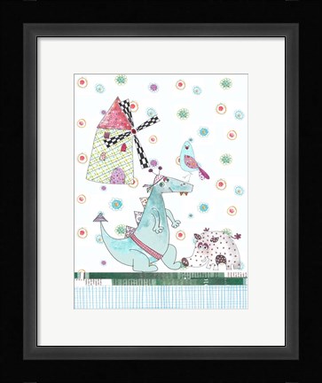 Framed Dragon &amp; Wild Boar Print