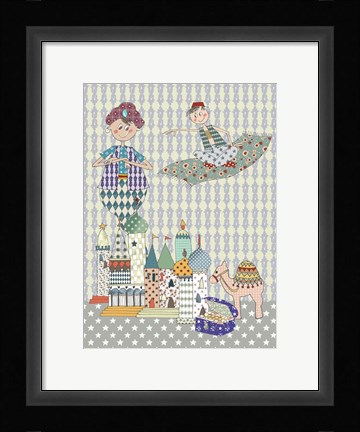 Framed Aladdin on Flying Carpet Print