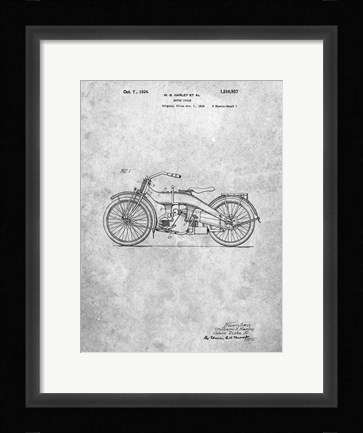 Framed Motor Cycle Patent Print