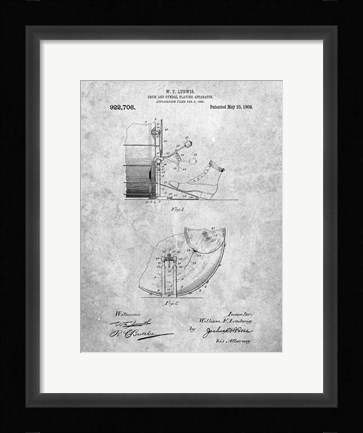 Framed Drum and Cymbal Playing Apparatus Patent Print