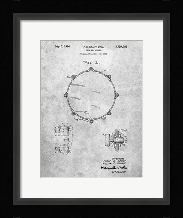 Framed Drum Key Holder Patent Print