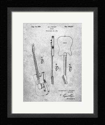 Framed Fender Guitar Patent Print