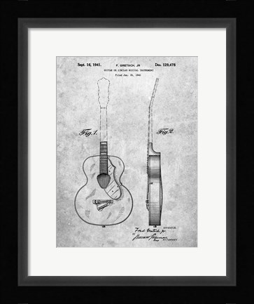 Framed Guitar of Similar Musical Instrument Patent Print