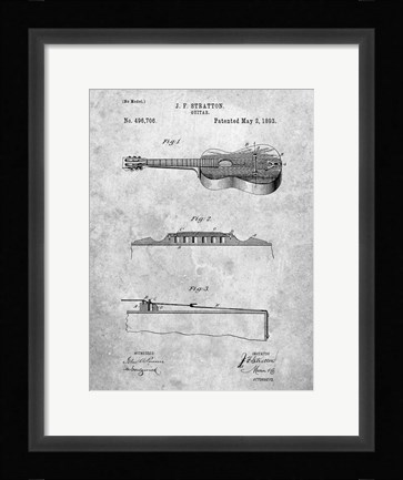 Framed Stratton Guitar Patent Print