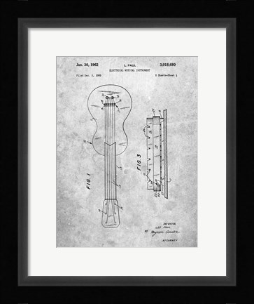 Framed Electrical Musical Instrument Patent Print